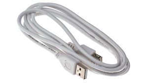 Cable, USB-A-kontakt - USB-A-uttag, 2m, USB 2.0, Vit